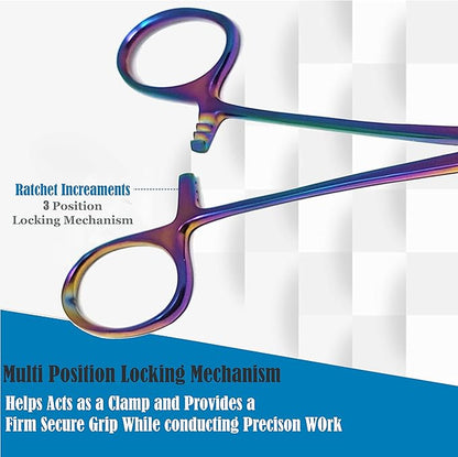 Dog Pet Ear/Nose Hair Puller Grooming Hemostat Locking Forceps Pliers, 5.5" (14cm), Straight (Multi Color) A2Z+SCILAB