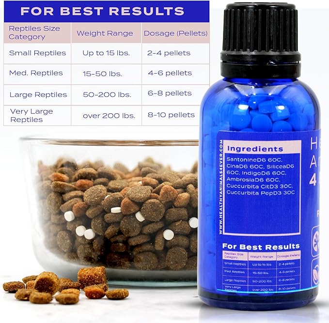 HealthyAnimals4Ever Reptile Protection Formula - Defends Against Internal & External Harmful Invaders, Supports Digestive Health & Vitality - Safe & Gentle Care - 300 Count HealthyAnimals4ever