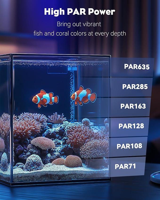 Pawfly 15 W Saltwater Aquarium Light Clip On LED Reef Light for Corals Dimmable LED Aquarium Light with Touch Control Marine Fish Tank Light with Adjustable Brightness Brilliant Blue White Red Lights Pawfly