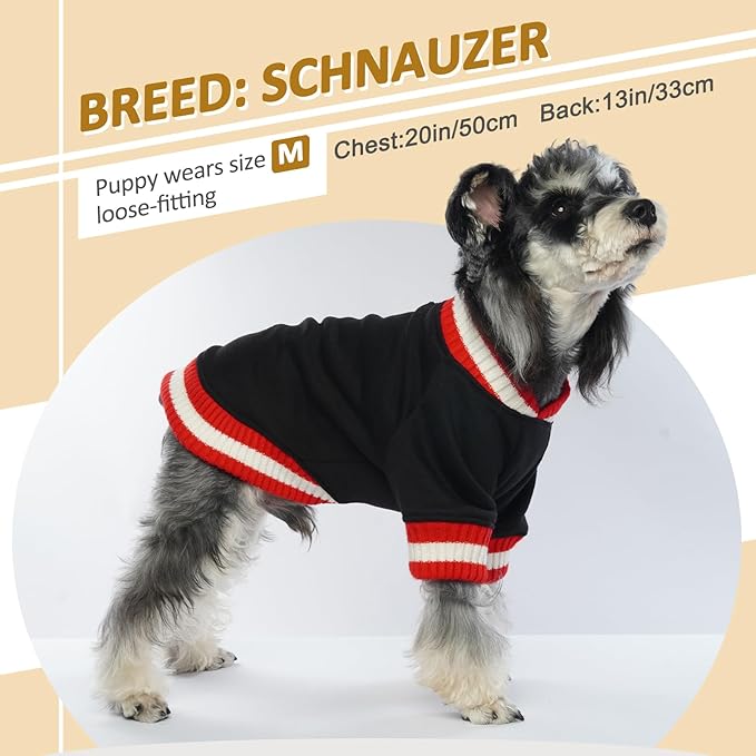 FUAMEY Dog Pullover Sweatshirt，Dog Winter Sweaters Warm Dog Clothes Dog Vest Thick Puppy Pullover Soft Pet Fleece Sweater Cute Doggie Boy Girl Outfit for Small Medium Dogs Black M - PAWPICO