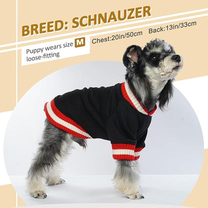 FUAMEY Dog Pullover Sweatshirt，Dog Winter Sweaters Warm Dog Clothes Dog Vest Thick Puppy Pullover Soft Pet Fleece Sweater Cute Doggie Boy Girl Outfit for Small Medium Dogs Black M - PAWPICO
