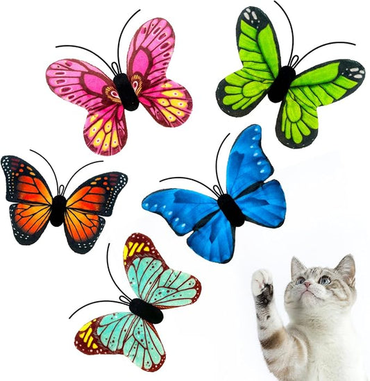 Catnip Toys for Indoor Cats, 5 Pack Butterfly Catnip Toys with Crinkle, Cat Toys for Indoor Cats & Kitten & Kitty - PAWPICO