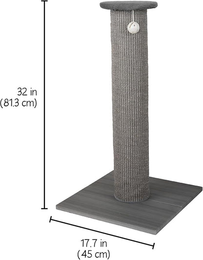 Kitty City Sisal Post Scratcher, Sisal Post (Gray) - PAWPICO