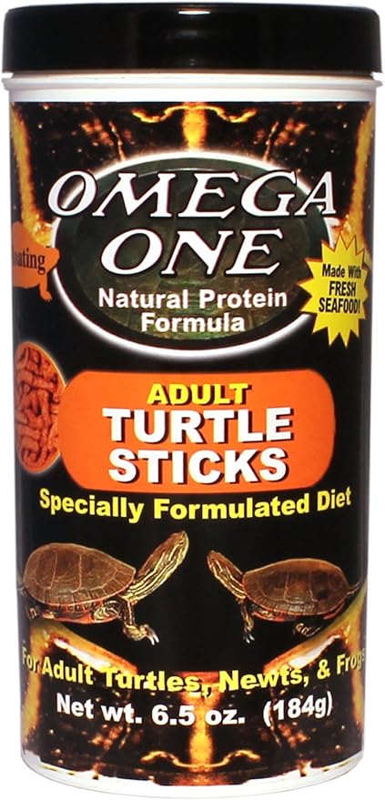 Omega One Adult Turtle Sticks Specially Formulated Diet, 6.5 Ounces Per Container OmegaOne