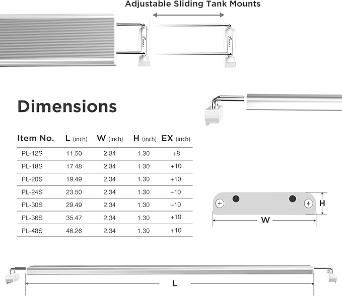 Finnex Planted+ 24/7 Aquarium LED Light, 660nm Plant Red, 3.0 Series, 48" Finnex