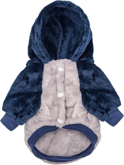 FabriCastle Dog Hoodie Sweater, Dog Clothes, Dog Coat, Dog Jacket for Small or Medium Dogs Boy or Girl, Ultra Soft and Warm Cat Pet Sweaters (Grey Body, Large) - PAWPICO