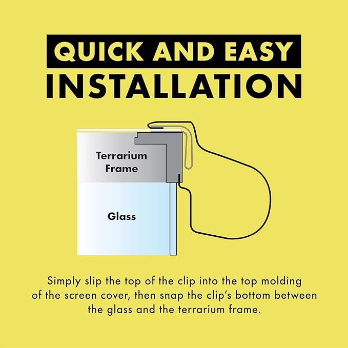 Zilla Reptile Terrarium Fresh Air Screen Non-Locking Clips, 2 Pack, Large Zilla