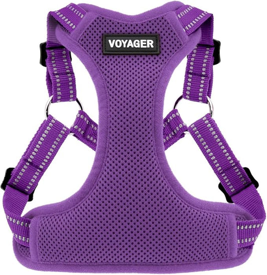 Best Pet Supplies Voyager Adjustable Dog Vest Harness Breathable No Pull Harness for Small, Medium, Large Dogs, Heavy Duty Harness for Walking, Jogging, Easy Step-in, Reflective Stripes - (Purple), S BestPetSuppliesLLC
