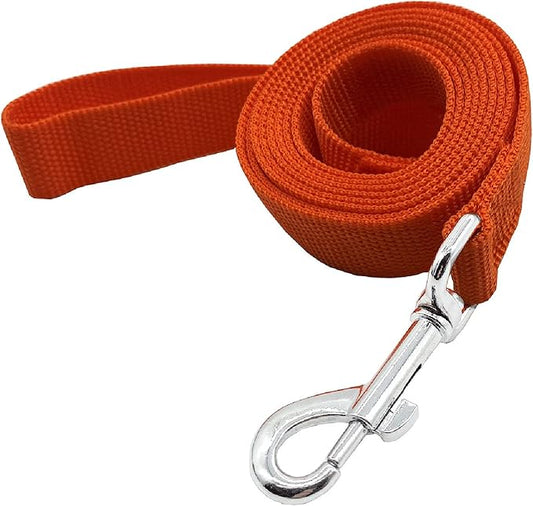 Nylon Dog Training Leash, Traction Rope, 4/5/6 Feet Long, 3/4 Inch 1 Inch Wide, for Small and Medium Dogs (1'' x 4 FT, Orange) TAIDA