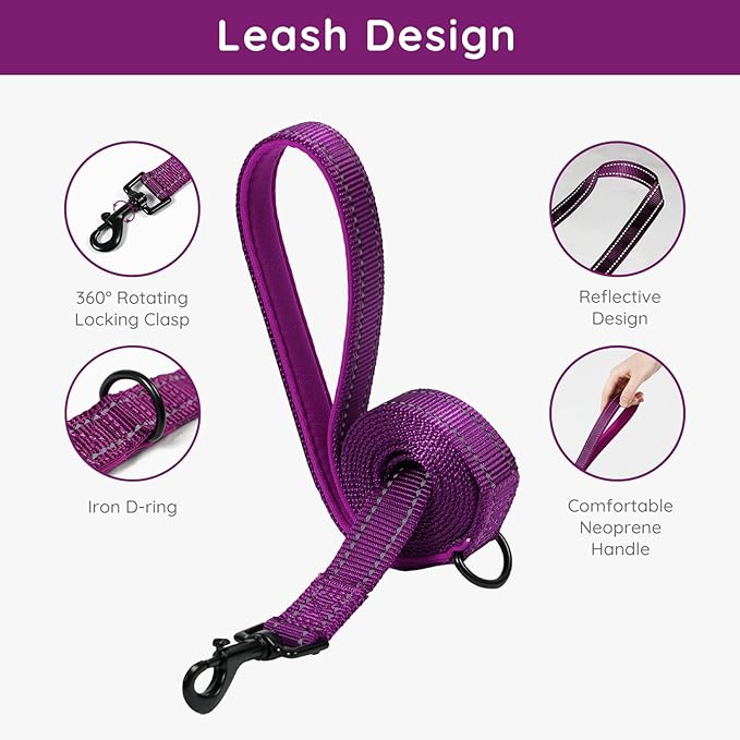 BELLA & PAL Puppy Harness with Leash Set, Dog Harness for Small Dogs No Pull, Dog Leash for Small Dogs, Step in Harness for Extra Small Dogs, Deep Purple Harness, XS BELLAPAL