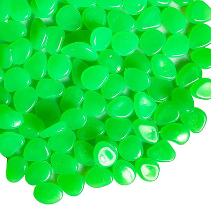 Oubest Glow in The Dark Pebbles/Glow Stones/Glowing Rocks Green Decor for Garden/Fish Tank/Aquarium/Walkway/Driveway/Plant Pots/Bonsai (200, Green) Outbest