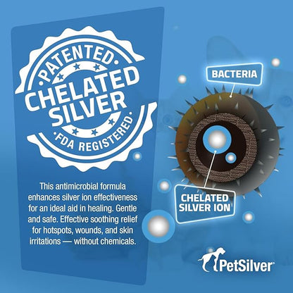 PetSilver Chicken Wound Spray for Chickens & Birds - Patented Silver Solution - Silver Spray for Wounds, Pecking Sores, Bumblefoot, Cuts, Burns, & Skin Irritations - Chicken Care - USA Made - 12 fl oz PetSilver