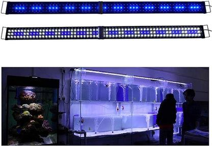 KZKR LED Aquarium Hood Lighting 72-78 inch Fish Tank Light Lamp for Freshwater Marine Saltwater Blue and White Decorations Light 6-7ft (34W) 180cm - 200cm KZKR