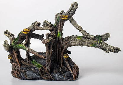 Fish Tank Decorations Aquarium Décor Resin Artificial Tree Trunk Root (A) Taomypets