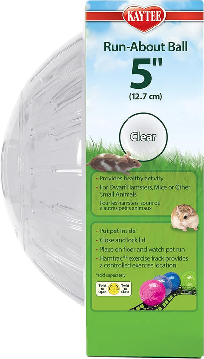 Kaytee 5" Clear Run-About Exercise Ball for Pet Dwarf Hamsters & Mice (Pack of 2) Kaytee