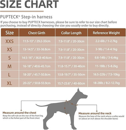 PUPTECK Adjustable Dog Harness Collar and Leash Set Step in No Pull Pet Harness for Small Medium Dogs Puppy and Cats Outdoor Walking Running, Soft Mesh Padded Reflective Vest Harnesses, Blue XL PUPTECK