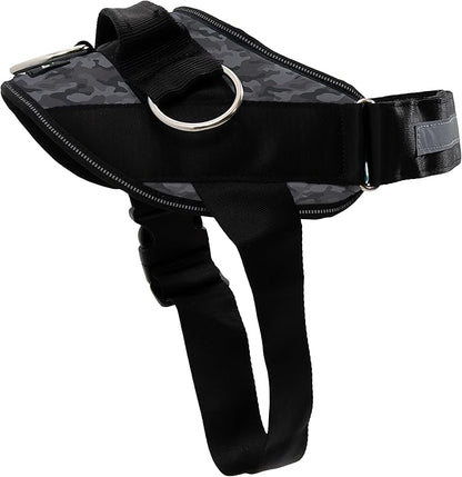 ShawnCo Essential Dog Harness, No-Pull Pet Vest with 3 Leash Clips, No Choke, Reflective, Adjustable and Padded, for Easy Walking and Training for Small, Medium and Large Dogs (Black Camo, S) SHAWNCO