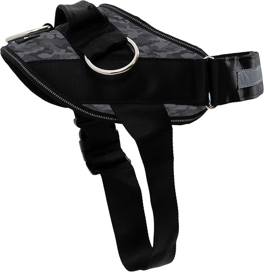 ShawnCo Essential Dog Harness, No-Pull Pet Vest with 3 Leash Clips, No Choke, Reflective, Adjustable and Padded, for Easy Walking and Training for Small, Medium and Large Dogs (Black Camo, S) SHAWNCO