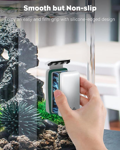 Pawfly Strong Magnetic Fish Tank Cleaner Aquarium Glass Cleaner with 2 Detachable Scrapers Floating Scrubber Cleaning Tool for 1/4 Inch Thick Glass Fish Tank Magnetic Algae Scraper Magnetic Pawfly