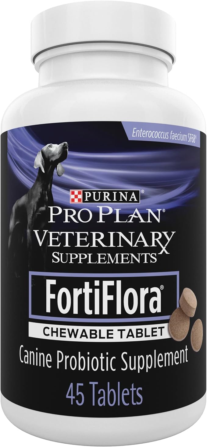 Purina Pro Plan Veterinary Supplements FortiFlora Chewable Dog Probiotic Supplement Tablets - 45 ct. Canister ProPlanVeterinaryDiets