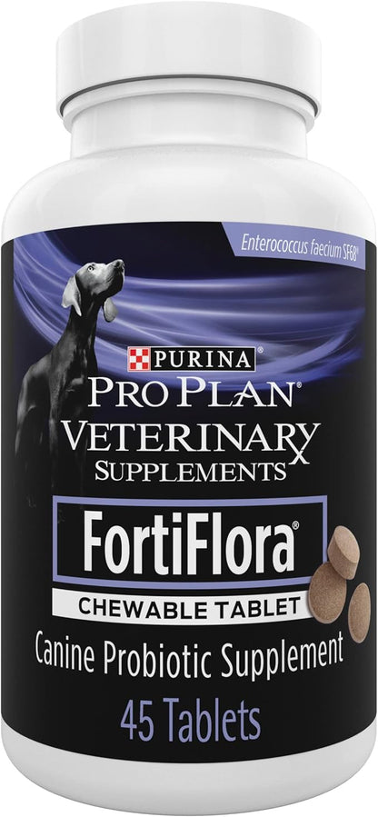 Purina Pro Plan Veterinary Supplements FortiFlora Chewable Dog Probiotic Supplement Tablets - 45 ct. Canister ProPlanVeterinaryDiets