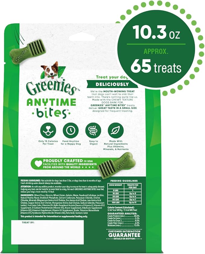GREENIES ANYTIME BITES Dog Treats, Original Flavor, 10.3 oz. bag - PAWPICO