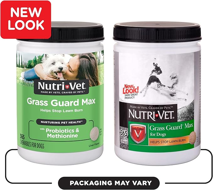 Nutri-Vet Grass Guard Chewables For Dogs - Prevent Lawn Burn From Dog Urine - 365 Count Nutri-Vet