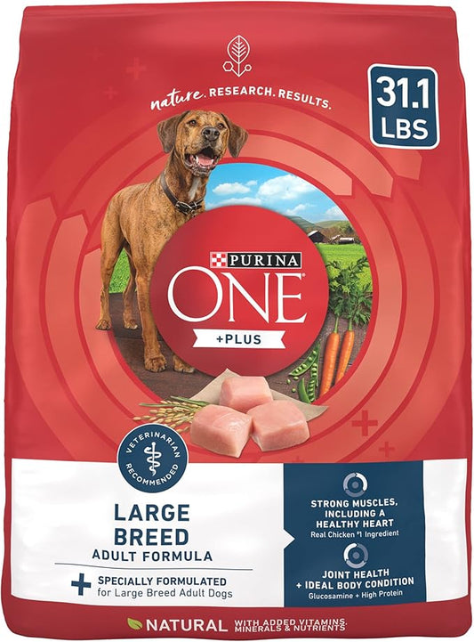Purina ONE Plus Large Breed Adult Dog Food Dry Formula - 31.1 lb. Bag - PAWPICO