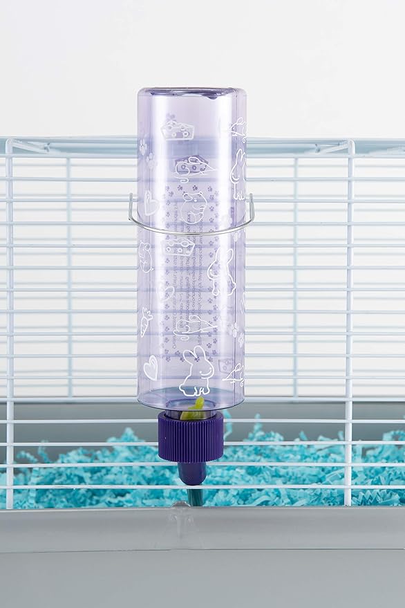 Lixit Standard Cage Water Bottles for Rabbits, Ferrets, Guinea Pigs, Hamsters, Rats, Mice and Other Small Animal's (8 Ounce, Purple) Lixit