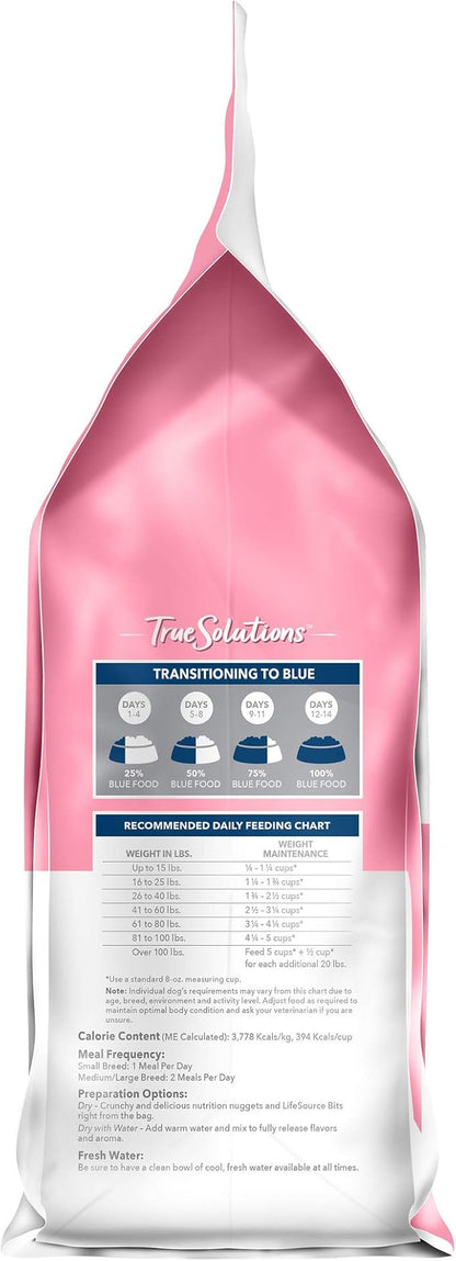 Blue Buffalo True Solutions Blissful Belly Digestive Care Natural Dry Food for Adult Dogs, Chicken, 4-lb Bag - PAWPICO