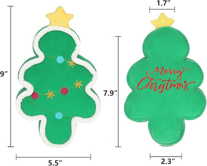 DODODOLA Dog Toys Squeaky Dog Toys Christmas Tree Plush Dog Toys Stuffed Dog Toys with Crinkle Paper for Large Dogs Medium Puppy(Christmas Tree) - PAWPICO