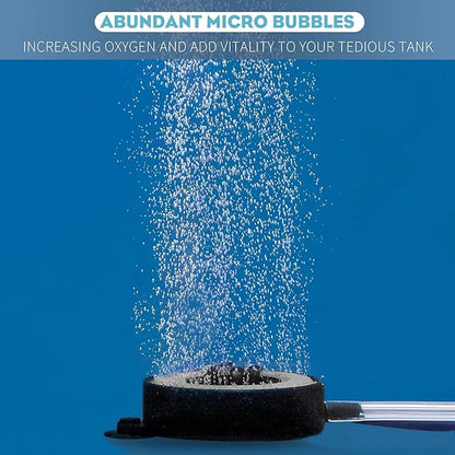 Pawfly 2 Inch Aquarium Air Stone Disc with LED Light Fine Bubbler Diffuser with Tubing for Fish Tank (Pump not Included) Pawfly