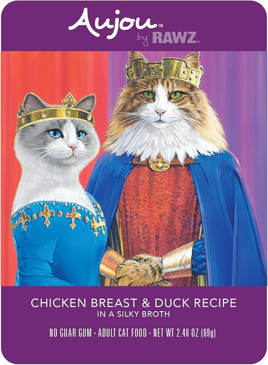 Rawz Aujou Chicken Breast & Duck Cat Food 8 Pouches 2.46 oz - PAWPICO