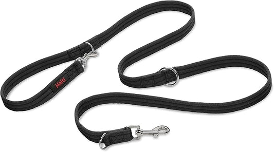 HALTI Training Leash - Multifunctional Double-Ended Dog Leash, Ideal for Anti-Pulling Dog Training. Easy to Use, Lightweight & Durable. Suitable for Medium to Large Dogs & Puppies (Size Large, Black) CompanyofAnimals