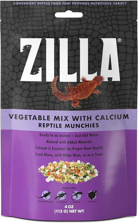 Zilla Reptile Food Munchies Vegetable Mix With Calcium, 4-Ounce Zilla