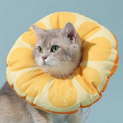 Cat Recovery Soft Collar.Waterproof Soft Recovery Cone Collar. Anti-bite and Anti-Lick Wound Healing Safe Adjustable Elizabethan Collar.(M) PAWPICO
