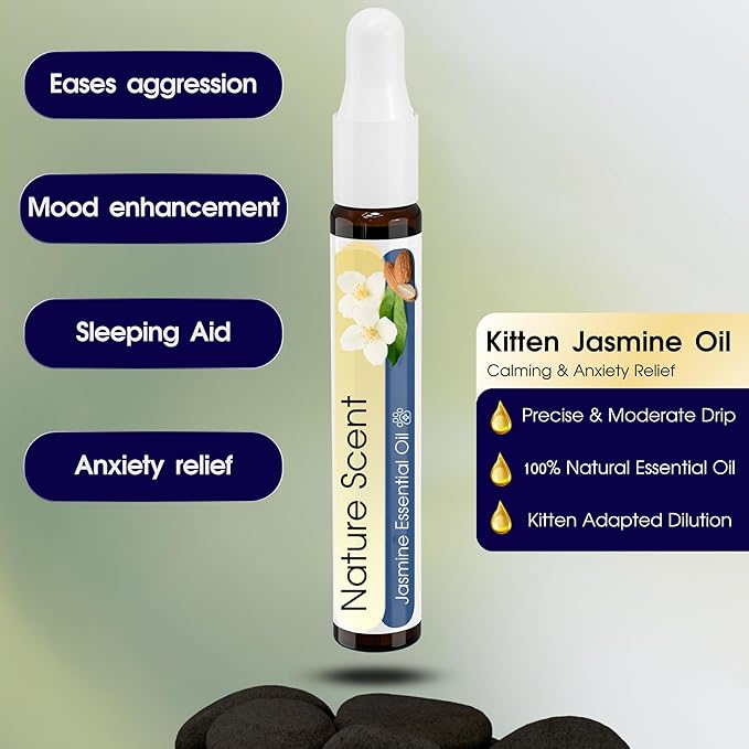 Kitten Calming Collar with 100% Natural Oil, Cat Stress and Anxiety Relief, Kitten Calming Products, Breakaway, Vet-Approved (Pure Jasmine) ROLLERPAWSTER