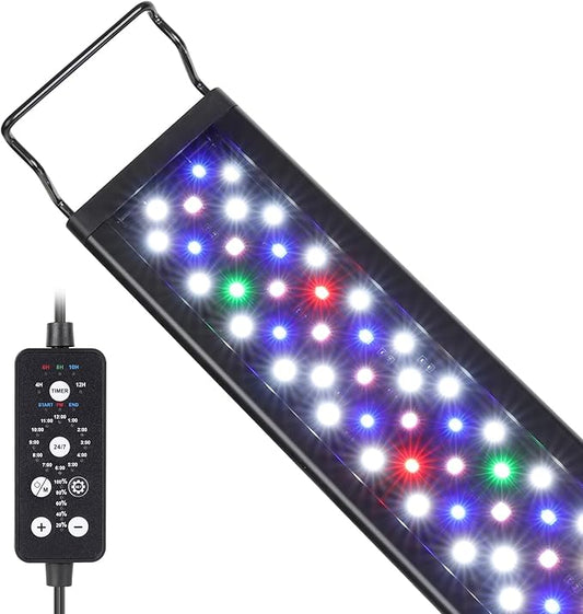 hygger 24W LED Aquarium Light, 24-30 Inch Fish Tank Light with Timer Auto On/Off, Sunrise Sunset Mode, Adjustable Brightness and Colors, Full Spectrum Light with Extendable Brackets for Freshwater hygger
