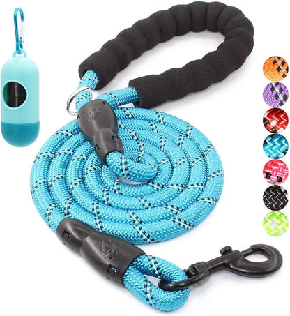 BAAPET 2/4/5/6 FT Dog Leash with Comfortable Padded Handle and Highly Reflective Threads for Small Medium and Large Dogs (6FT-1/2'', Blue) BAAPET