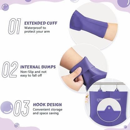 Pecute Heat Resistant Silicone Grooming Gloves with High-Density Teeth and Enhanced Five Finger Design for Bathing and Massaging Dogs and Cats - PAWPICO