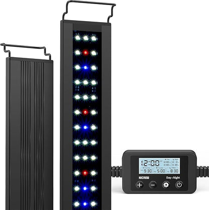 NICREW C10 Plants LED Aquarium Light, 18-24 in, 13 Watts, Full Spectrum Fish Tank Light with Timer, Day and Night Cycle, Brightness Adjustable NICREW