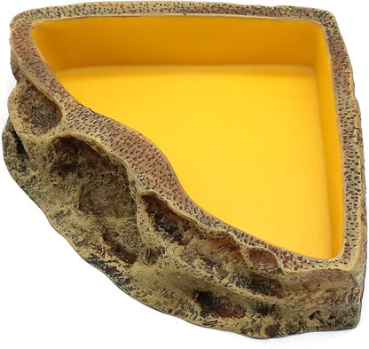 Reptile Feeder Resin Bowl Amphibian Reptile Bowl for Reptile Lizard Gecko Bearded Dragon Turtle relaqcc