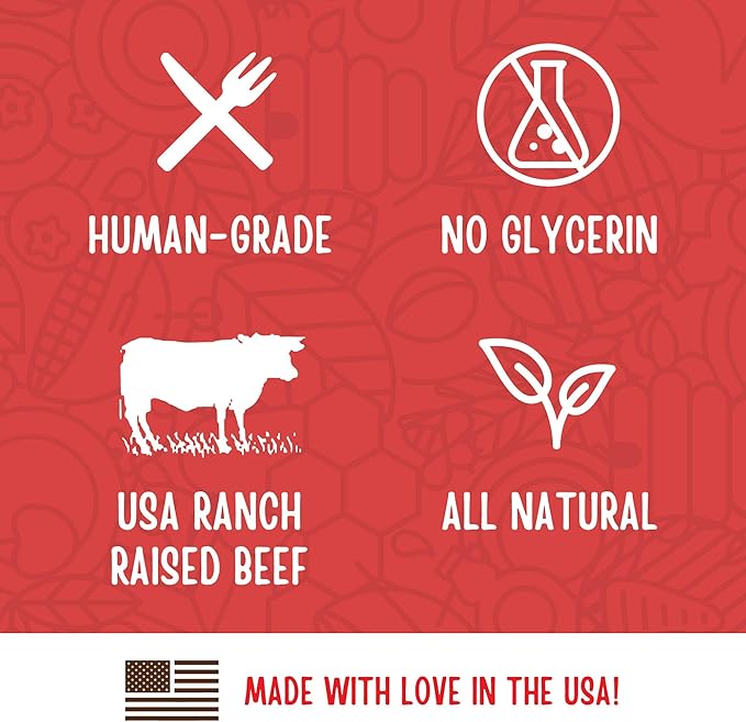 Full Moon Beef Jerky Healthy All Natural Dog Treats Human Grade Made in USA Grain Free 11 oz - PAWPICO