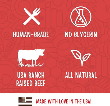 Full Moon Beef Jerky Healthy All Natural Dog Treats Human Grade Made in USA Grain Free 11 oz (Pack of 2) - PAWPICO