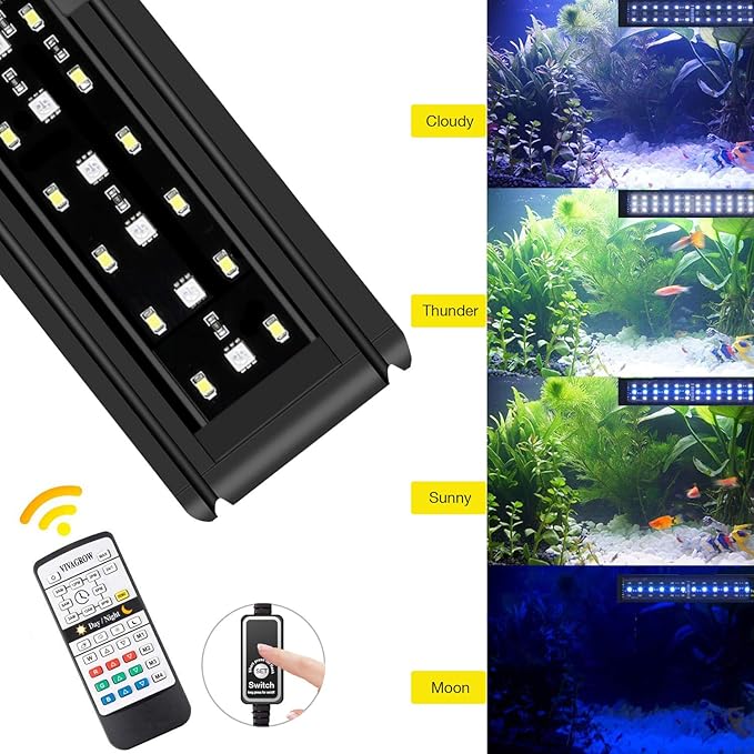 IREENUO Aquarium LED Light, Full Spectrum Fish Tank Clip on Light with Remote, Color Changing Lighting for Reef Coral Aquatic Plants and Fish Keeping (10W（11.8inch）) SpeciallyforyourpettoprovideavarietyofqualityproductsYearsofresearchexperienceinpetwarmcoattoprovideyourpetwiththewarmestprotectioninwinter