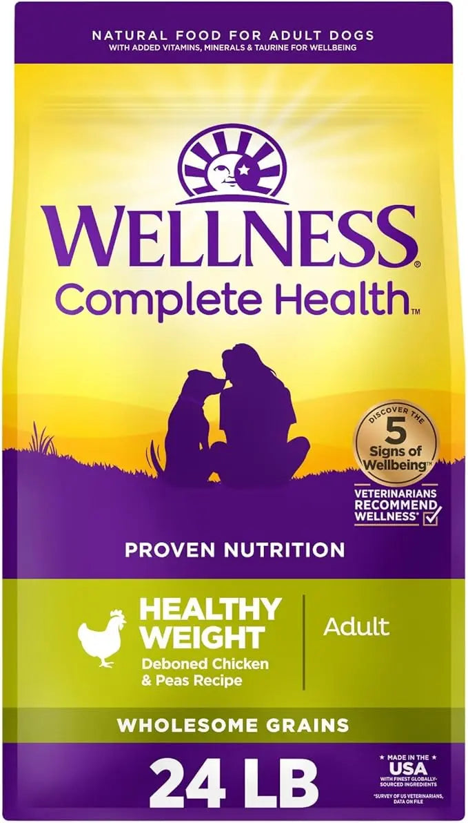 Wellness Complete Health Dry Dog Food, Healthy Weight Deboned Chicken & Peas Recipe, 24 Pound Bag - PAWPICO