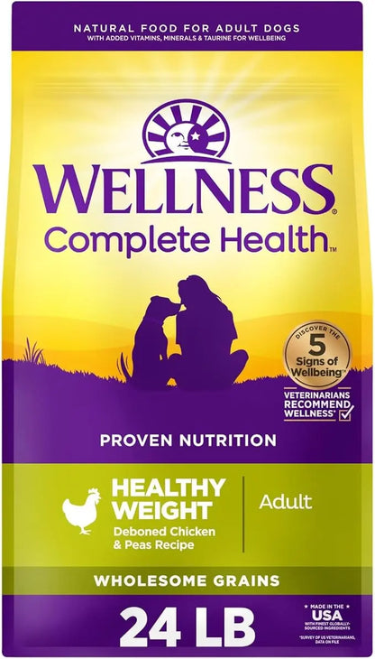 Wellness Complete Health Dry Dog Food, Healthy Weight Deboned Chicken & Peas Recipe, 24 Pound Bag - PAWPICO