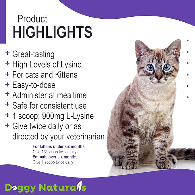Trulysine Plus L-Lysine for Cats Immune Support Oral Powder 8oz/226g - Cats & Kittens of All Age, Sneezing, Runny Nose Squinting, Watery Eyes-Fish & Poultry Flavor (U.S.A)(225 Grams (900mg / Scoop)) Pet+Health+Pharma