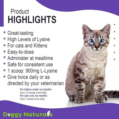 Trulysine Plus L-Lysine for Cats Immune Support Oral Powder 8oz/226g - Cats & Kittens of All Age, Sneezing, Runny Nose Squinting, Watery Eyes-Fish & Poultry Flavor (U.S.A)(225 Grams (900mg / Scoop)) Pet+Health+Pharma