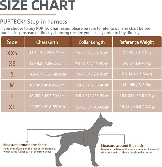 PUPTECK Adjustable Dog Harness Collar and Leash Set Step in No Pull Pet Harness for Small Medium Dogs Puppy and Cats Outdoor Walking Running, Soft Mesh Padded Reflective Vest Harnesses, Solid Grey M PUPTECK